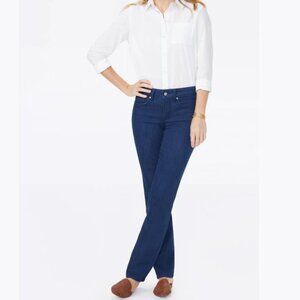 NYDJ Marilyn Lift Tuck Technology Straight Leg Jeans, 14, Burbank Dark Wash